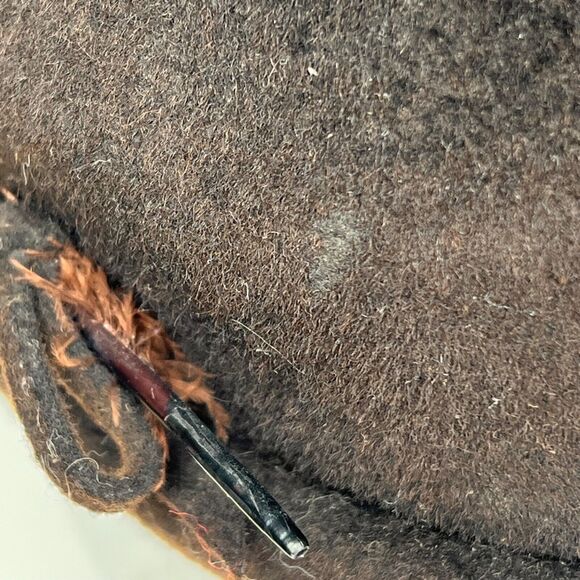 Vintage Henry Pollak Fascinator 30s 40s Selkirk Brown Wool Feather Topper Hat - Picture 5 of 7